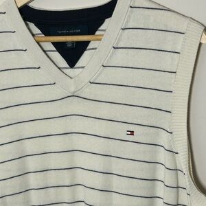Tommy Hilfiger Cream Striped Sweater Vest